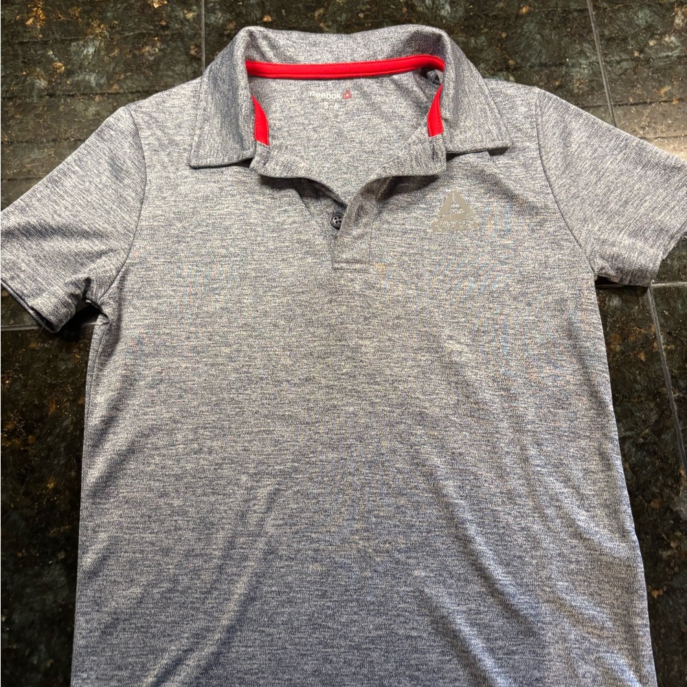 Reebok Gray Polo Shirt Minimalist Design